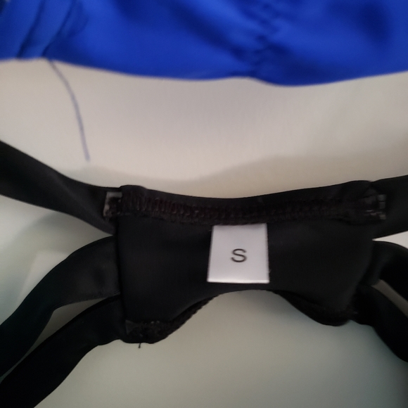 NWOT Colorblock Bikini, Sz. S, Sanitary Shield Intact. Zip Front, Sides zip - Picture 2 of 8